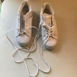 FUBU New White Leather Sneakers Sz 8.5 Gold Detail